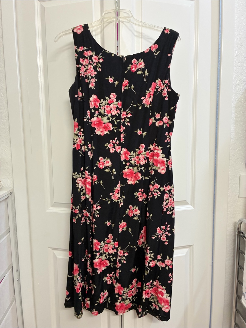 dressbarn Coral Jacket with Black Floral sleeveless dress - Picture 5 of 7